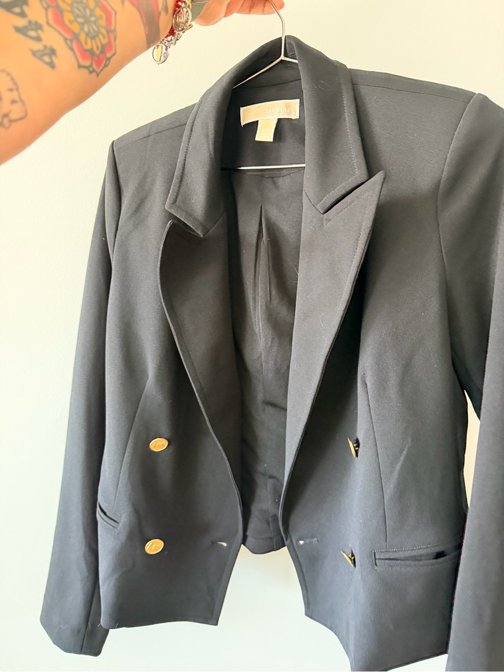 Michael Kors Tailored Double-Breasted Navy Women's Blazer - Picture 4 of 7